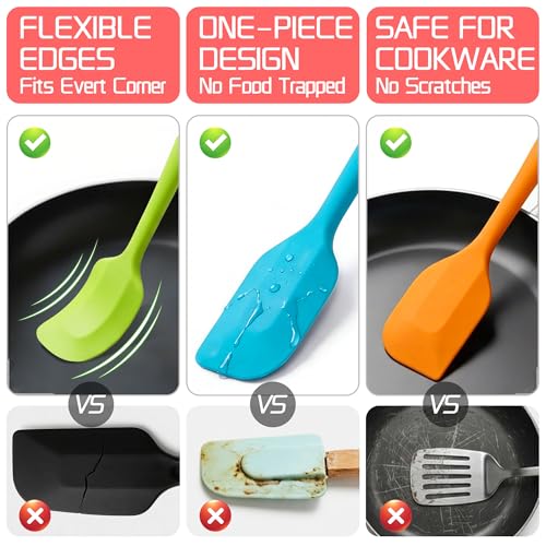 5 Pieces Silicone Spatula Set BPA Free - color: Multicolor