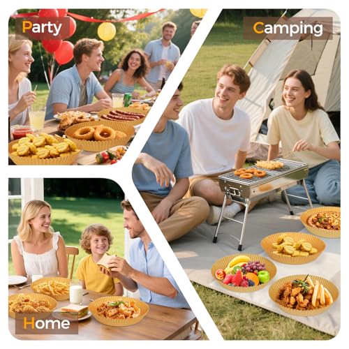 Vailnd 200 Pcs 8" Round Airfryer Paper Liners Disposable for Ninja - size: 8" Round