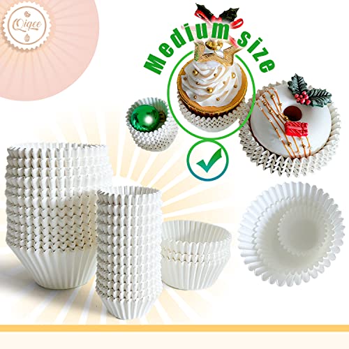 qiqee 1000pcs White Cupcake Liners Muffin Linner No Smell, Food Grade Baking Cups（Standard Size） - color: White, size: Standard Size/1000Packs