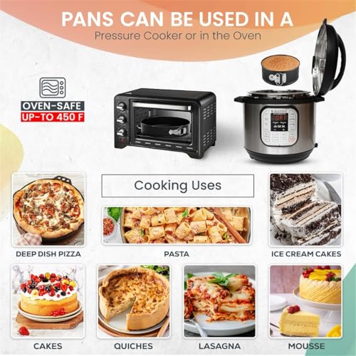 RFAQK 4 Inch Mini Cheesecake Pans Leakproof, 4pcs Small Nonstick Springform Pans with Removable Bottom, Includes 50pcs Parchment Papers, E-Book, Perfect for Baking Mini Cakes, Pizzas, Quiches & More! - size: 4-Inch