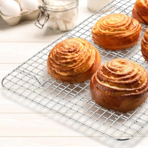Cooling Rack Set of 2, E-far 18½x12½ Wire Racks for Baking Cooking Grilling - size: 18.5"x12.6"