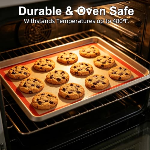 AMYONE Silicone Baking Mats, 11.6 x 16.5 Inch Half Sheet Pan Liners, 2 Pack - size: 16.6"L x 11.6"W