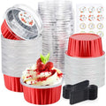 Red Mini Cake Pans with Lids, 5oz Round Mini Loaf Pan ZOXILEN 60Pack - color: Red 60pcs