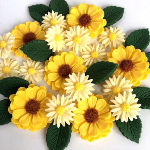 4-Piece 3D Daisy and Rose Silicone Fondant Mold Set - style: 4flowers molds