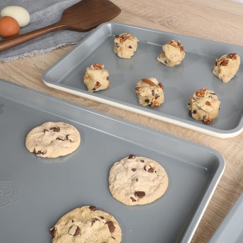 Sur La Table Kitchen Essentials Bake Sale 3-Piece Cookie Sheet Set – Nonstick Carbon Steel Baking Pans (13, 15, 18 Inch) – Grey Easy-Clean Oven Trays for Cookies, Roasting & More - size: Baking Sheet Set (13", 15", 18")