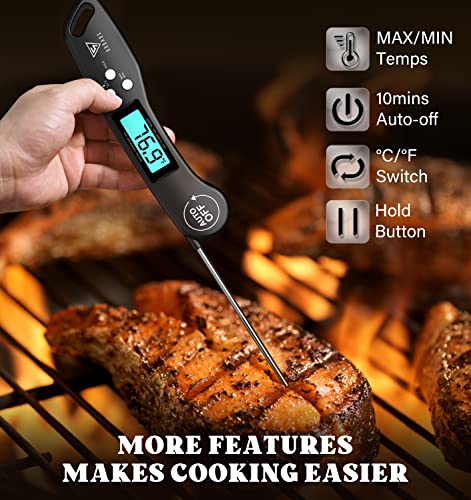DOQAUS Meat Thermometer Digital – Instant Read Food Thermometer for Cooking - color: Night Black