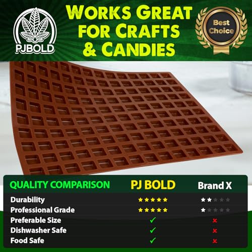 Silicone Mold, Square Candy, 4mL, 140 Cavity, Commercial Half Sheet - size: 4mL