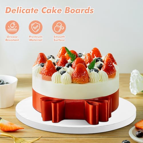 15 Pack Cake Drums Mini 6 Inch Round Cake Boards White 1/2” Thick Cake Drum Corrugated Cardboard Cake Board Base for Multi-Layer Cakes Sturdy Decorating Supplies - size: 6 Inch - 15 Pack