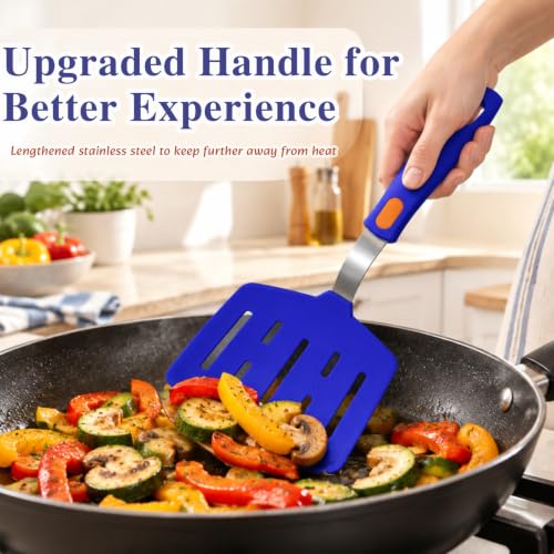 5-Pack Silicone Spatula Set Turner Spatulas (Dark blue) - color: Dark Blue