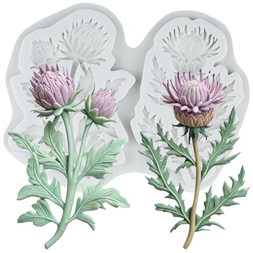 Thistle Flower Silicone Mold Flower Cake Decorating Fondant Molds - color: Style 17