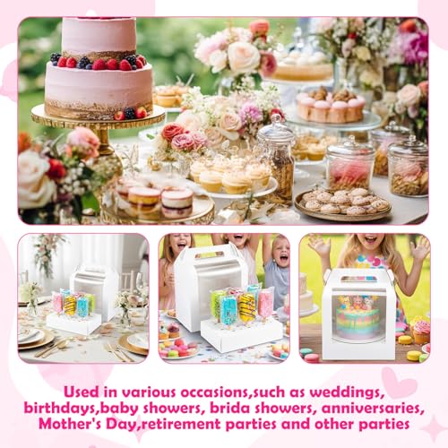 8 Pcs Portable Cake Pop Holder Boxes,Cakes Pops Boxes Packaging, Cakes Pop Display Stand with Clear Window,White Cakesicle Boxe
