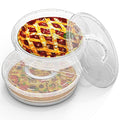 12inch 2 Pack Food Storage Container with Lid and Handle, Reusable 2 Compartments Pizza Slice Storage Container, Round Pie Carrier Leftover Pizza Keeper for Food Cake Cheesecake Tortilla Pastry