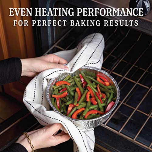 PLASTICPRO 8'' Inch Round Tin Foil Pans Disposable Aluminum, Deep Freezer & Oven Safe - For Baking, Cooking, Storage, Roasting, & Reheating, Pack of 20 - size: 8'' Round