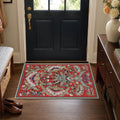 Peony Entry Rug 2x3 Washable Accent Rug - color: Red Peony 02, size: 2' x 3' (Rectangular)