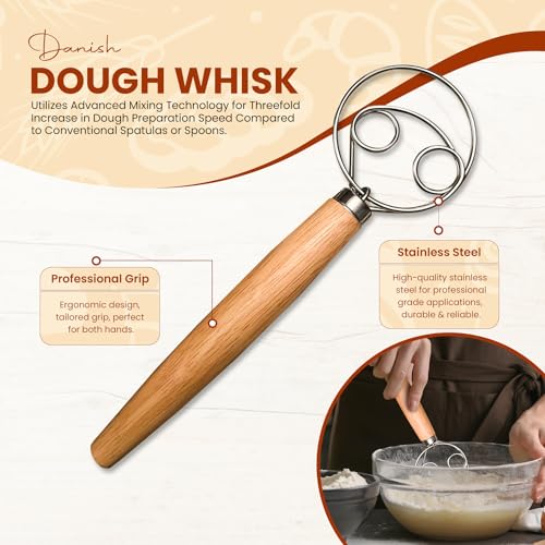 Sourdough Starter Kit of 9-Inch Round and 10-Inch Oval Banetton Proofing Baskets Complete Sourdough Bread Baking Supplies, Bread Lame + Dough Wisk + Stainless Steel Dough Scrapers + Cleaning Brush - style: Sourdough Kit