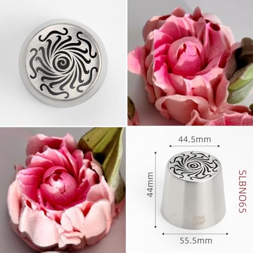 5 Pieces Stainless Steel XXL Russian Icing Nozzle Kit with 1 Ruffle Tip - color: SILVER SET13