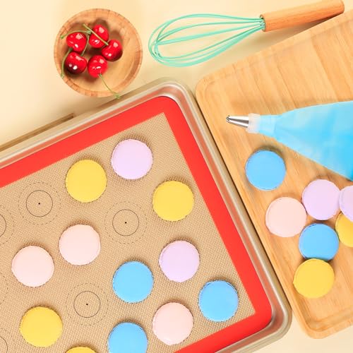 AMYONE Macaron Silicone Baking Mats for Half Sheet Pan, Platinum, 2PCS - size: 16.5"L x 11.6"W