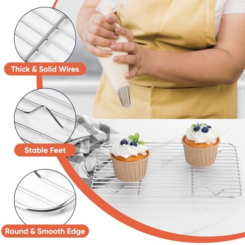 Homikit 2 Pcs Cooling Rack, 9.7 x 7.5 Inch Stainless Steel Wire Rack - size: 9.7*7.5 Inch