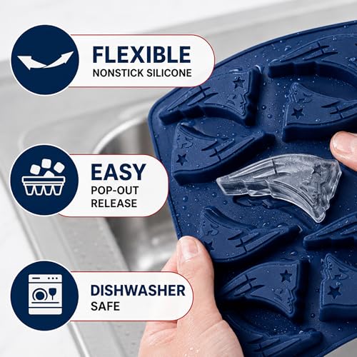 MasterPieces Game Day Set - FanPans NFL New England Patriots - Silicone Ice Cube Trays Two Pack - Dishwasher Safe - style: New England Patriots