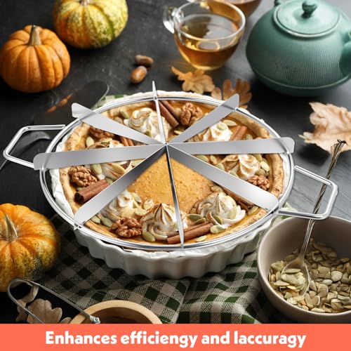 2-Pack Pie Cutter 8 Slice & 7 Slice - 13.6" Stainless Steel Pie Slicer & Cheesecake Cutter, Commercial-Grade Cake Slicer for Even Slices, Perfect for Pies, Pizzas, Desserts