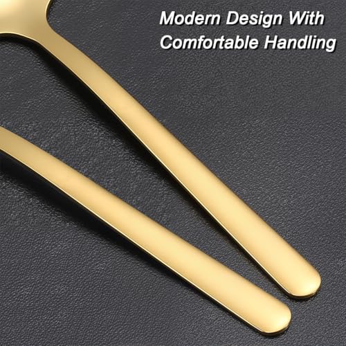 Pack of 8 Gold Stainless Steel Espresso Spoons, 5.3 Inch Mini Teaspoons Set for Coffee, Dessert, Cake, Ice Cream, Tea, Sugar, Cappuccino, Mirror Finish Small Spoon Set - color: Gold