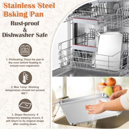 17.5"x13" Baking Sheet Pan(1Pc), Joyfair Stainless Steel Toaster Oven Tray - size: 17.5"x13"