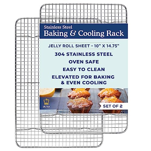 Ultra Cuisine Cooling & Baking Rack Set - Sheet Pan - 10'' x 14.7" - size: 10.0" x 14.75" 2-Pack