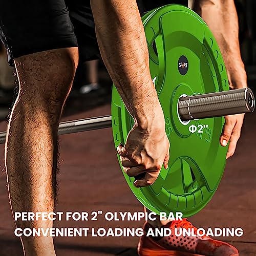 SPART 2-Inch Color Rubber Coated Olympic Grip Plate in Pairs or Single for Strength Training, Weightlifting and Bodybuilding, Solid Cast Iron Weight Plates for Barbell, 2.5LB/5LB/10LB/25LB/35LB/45LB, Two Years Warranty - color: 10LB PAIR
