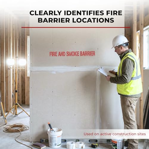 Fire Barrier Stencil Kit – 1 Hour & 2 Hour Fire Rated Wall Marking Stencils, 3” Letters | 7-Piece Mylar Construction Fire Wall Stencil Set - size: 3-Inch Letters