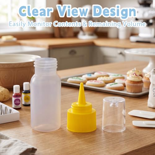 10Pcs Icing Squeeze Bottles 30ml 60ml for Cake Decorating Baking
