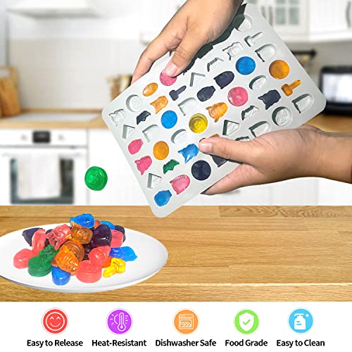 2Pcs Gummy Candy Molds Silicone, Chocolate Molds Hero with 48 Mini Cavities