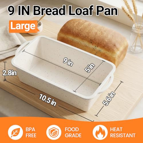 9 x 5 IN Silicone Loaf Pan, Metal Reinforced Bread Pan, 2 Pack Large Size - size: Large 9''×5'' (1-Cavity)