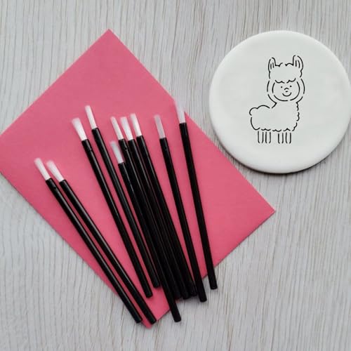 PYO Cookie Paint Brush Disposable Lip Brushes Mini Paint Brush Cookies Disposable Nail Polish Brush Paint Your Own Cookie Food Safe Paint Brushes Mini Paint Brushes Cookies (50, Black) - color: Black