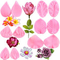 ZiXiang Flower Silicone Veining Mold Rose Veined Fondant Molds Set Of 6 - color: Style A