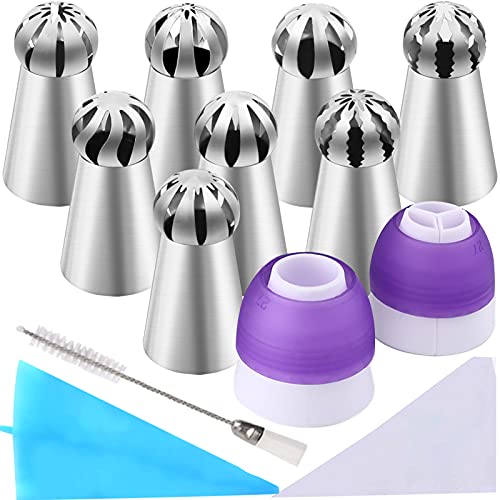 Russian Ball Piping Tips Set, 42 Piece Cake Decorating Kit with Icing Bags - color: Ball