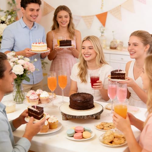 Rustic Wood Cake Stand with Legs - 10-11 Inch Wood Slice Serving Tray for Weddings, Parties, and Elegant Dessert Displays