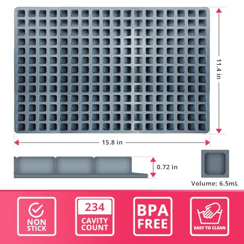 Dolce Flav Cube Silicone Candy Mold for Chocolate, 234 Cavities, 6.5 ml