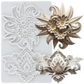 Lingzhi Baroque Style Silicone Mold Curlicues Scroll Lace Fondant Molds - color: Style H