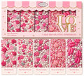 Confect Cake & Cupcake Sprinkles | Love Sprinkles Mix Pink Mini Lips & Roses, Silver Hearts & Vermcelli and White Pearls | Anniversary Sprinkles | Edible sprinkles Mix Pack of 5 (5 Oz) - color: Love Sprinkles