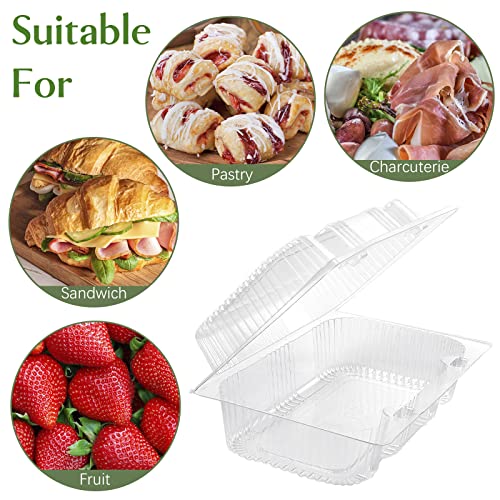 TOFLEN Sturdy Plastic Hinged Food Containers with Clear Lids, 40 Pack
