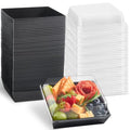 ZORRITA 50 Pack 5 Inch Paper Charcuterie Boxes with Clear Lids, Black - color: Black