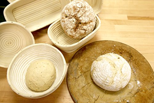 Frieling Sourdough Proofing Basket - 17-Inch x 4-Inch, Brown Rectangular - Natural Cane Bread Making Tools & Sourdough Accessories - Banneton Basket for Bread Baking Supplies - size: 17" x 4"
