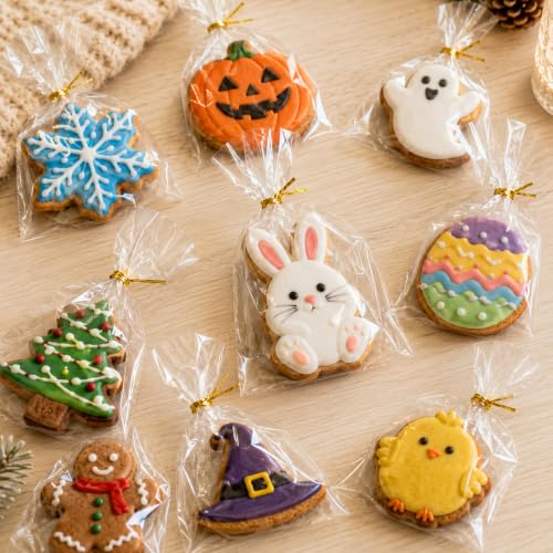 WIKDAY Clear Cellophane Cookie Bags with Twist Ties, 4x6 Inches, 200 Pack - size: 1 Count (Pack of 200)