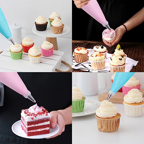 200Pcs Piping Bags and Tips Set, 12 Inch Pastry Bags, Icing Bags - size: 12 Inch with Tips（200Pcs）