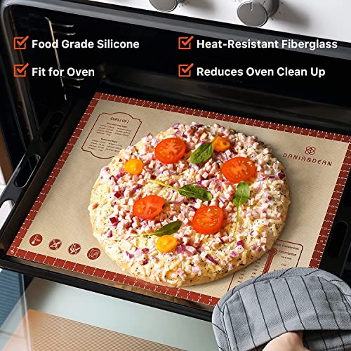 DANIA & DEAN 2 Pack 26"x16" & 11"x16" Extra Thick Silicone Baking Mat Set - color: Red, size: 26"L x 16"W + 16"L x 11"W