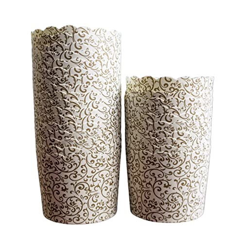 50-Pack Paper Baking Cups, Greaseproof Disposable Cupcake Muffin Liners (Large, Gold Scroll) - color: Gold Scroll
