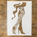 TIAMECH A4 Reusable High Heel Shoes Stencil for Painting - style: High Heel Shoes