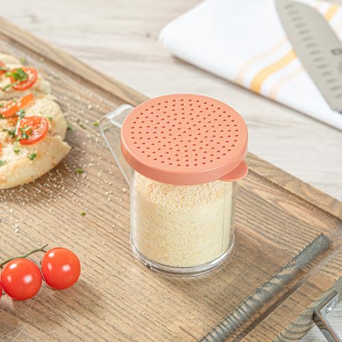 Restaurantware Spice Shaker 1 Count Plastic Shaker, Durable Seasoning Dredge with Rose Medium Lid, Clear Shaker for Commercial Kitchens, Pizzerias, and Bakeries - style: Medium