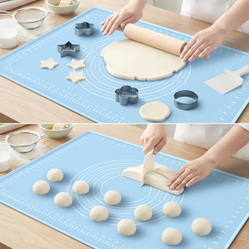 24x16 Silicone Rolling Mat Non-Stick Food Grade Baking Mat w/Measurements - size: 24"L x 16"W