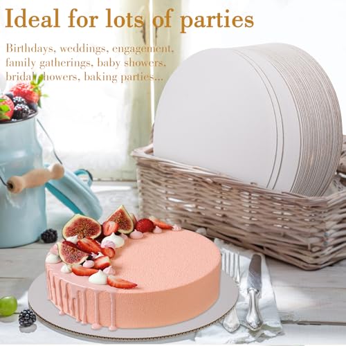 Sudaya Cake Boards 50 PCS, Cake Boards 6 Inch Round, Cardboard Cake Rounds, Disposable Cake Plates, Food Grade Cake Base Cake Tray Cake Circles, 6 Inch Cake Board White Cardboard Circles Round Base - size: 6 Inch
